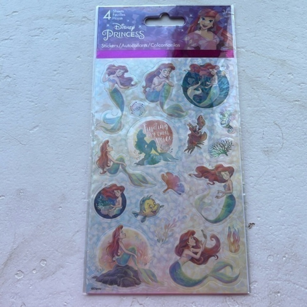Disney Princess Little Mermaid 4 sheets of stickers